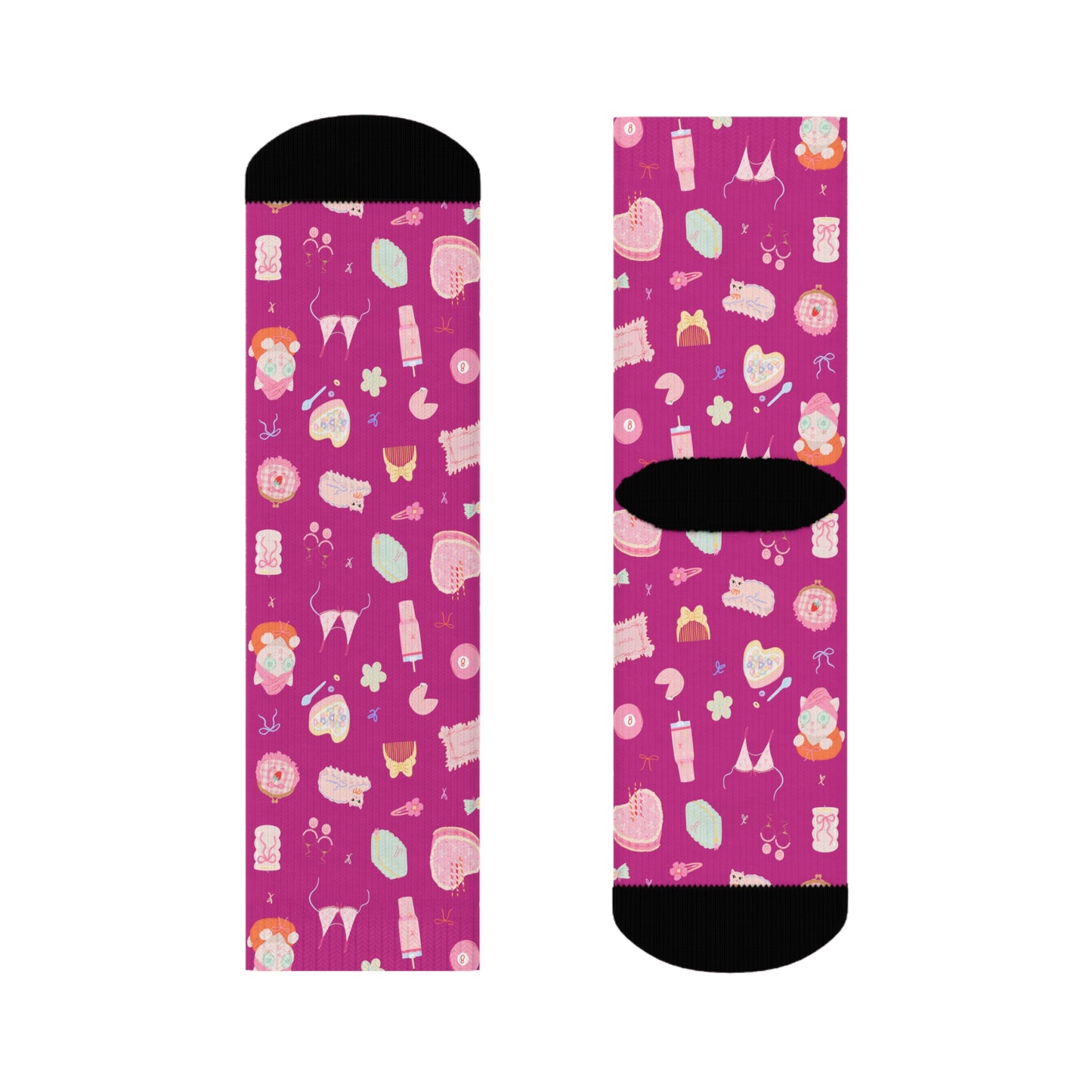 Just a Girl Cute Patterned Crew Socks, Fun Gift for Her, Colorful Novelty Socks, Festive Apparel, Perfect for Cozy Days, Women's Sock Gift