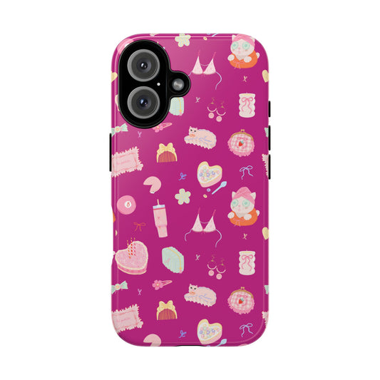 Just a Girl Cute Patterned Phone Case for Tough Protection, Fun Floral Cases, Trendy Accessory, Gift for Her, Vibrant Tech Cover