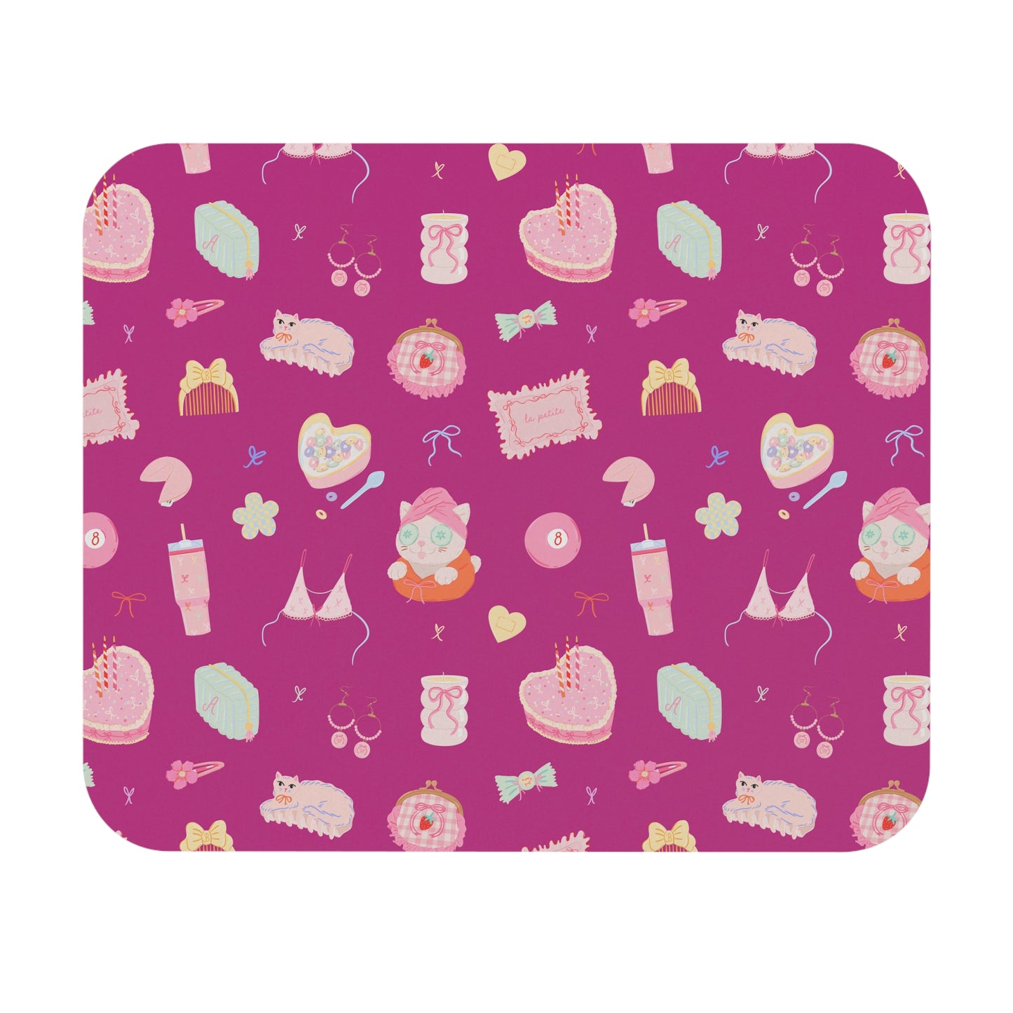 Just a Girl Whimsical Mouse Pad, Cute Desk Accessory, Pastel Office Decor, Gift for Her, Fun Workspace