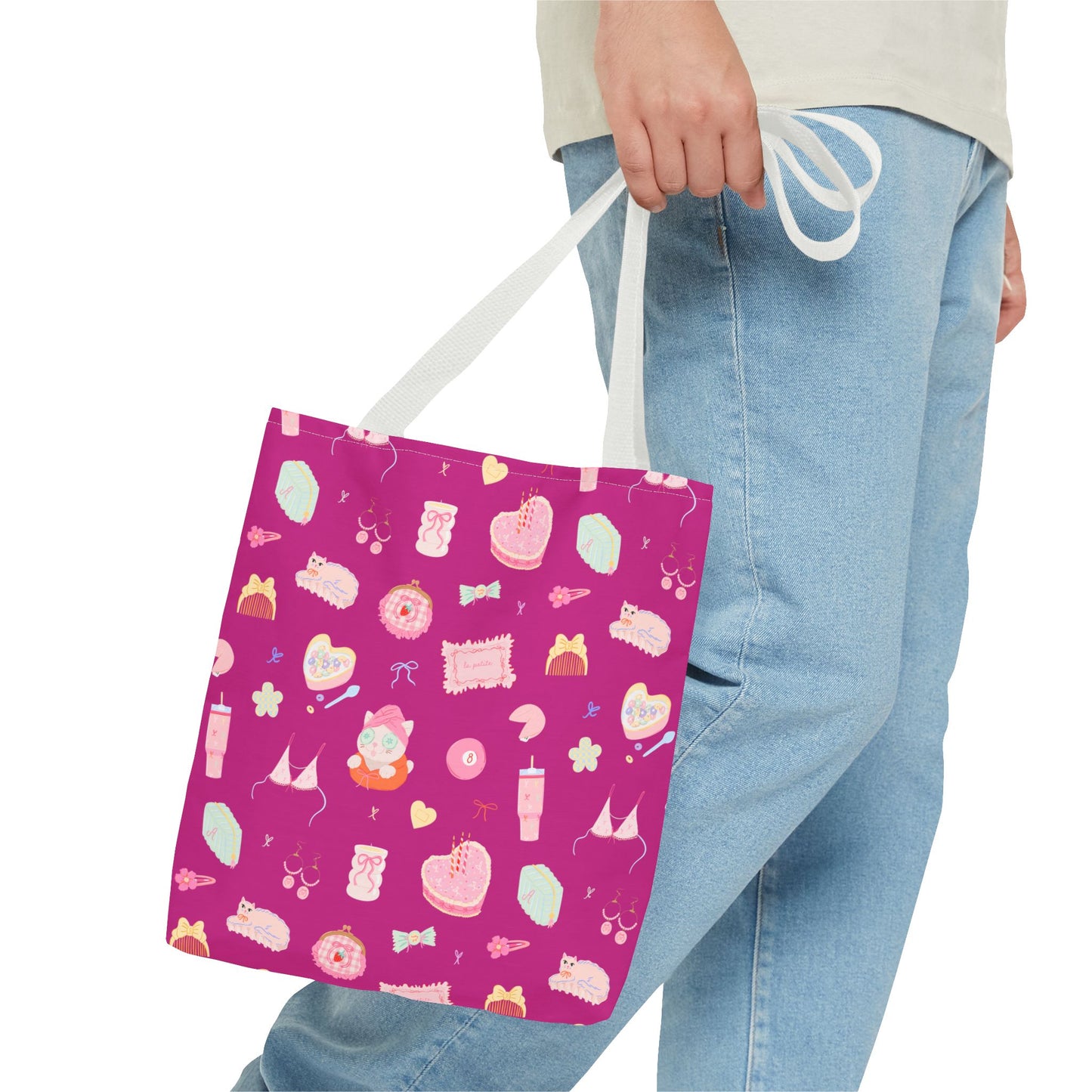 Just a Girl Cute Illustrated Tote Bag, Perfect for Gifts, Shopping, Beach, Festivals, Crafting