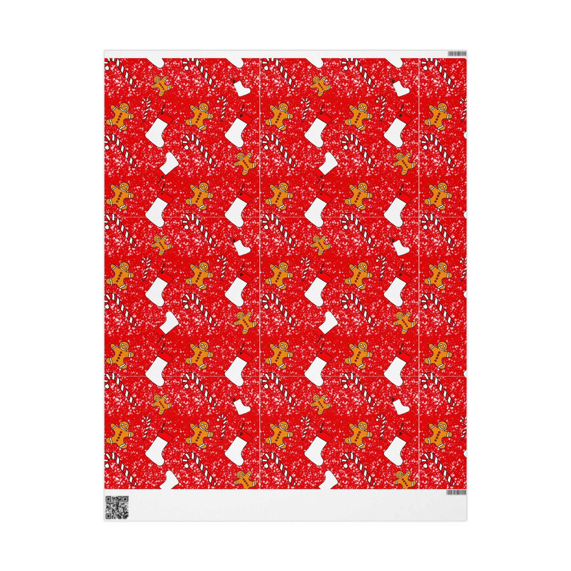 Gingerbread candy cane hand drawn Christmas Wrapping Papers - Tomes and Troves