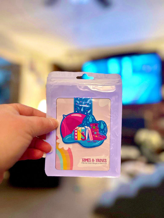 Rainy Day Bookmark Laminated Hand-Drawn Bookmark for Book Lovers bookish gift - Tomes and Troves