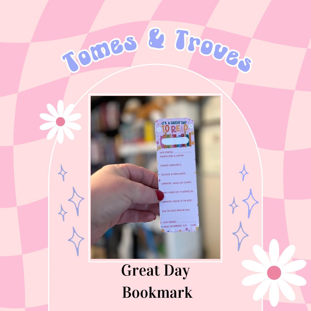 Book Review Bookmark Laminated Hand-Drawn Bookmark for Book Lovers bookish gift - Tomes and Troves