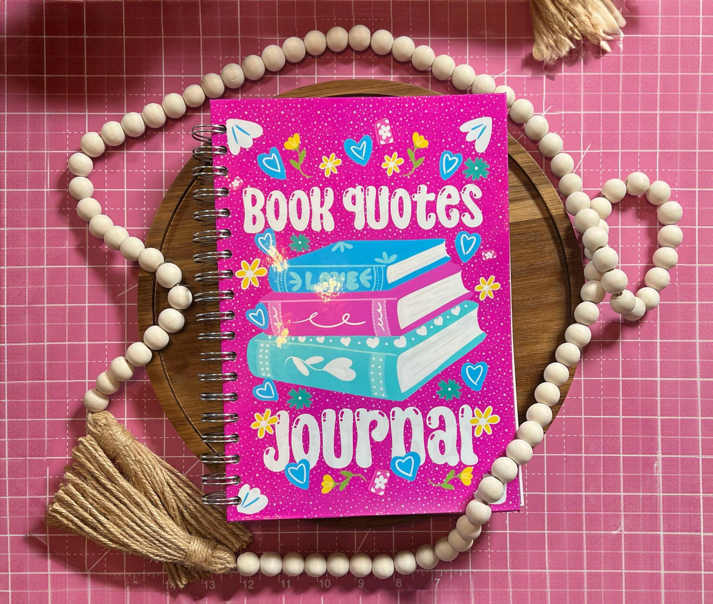 Personalized Book Quote Journal Coloring Book Handmade Hand-Drawn Literary Journal Bookish Coloring Pages, Reader Gift
