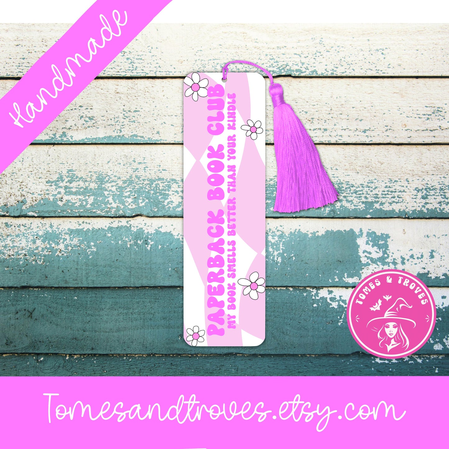 Bookish Handmade Bookmark High-Resolution | Cute Bookmark Book Lovers - Tomes and Troves