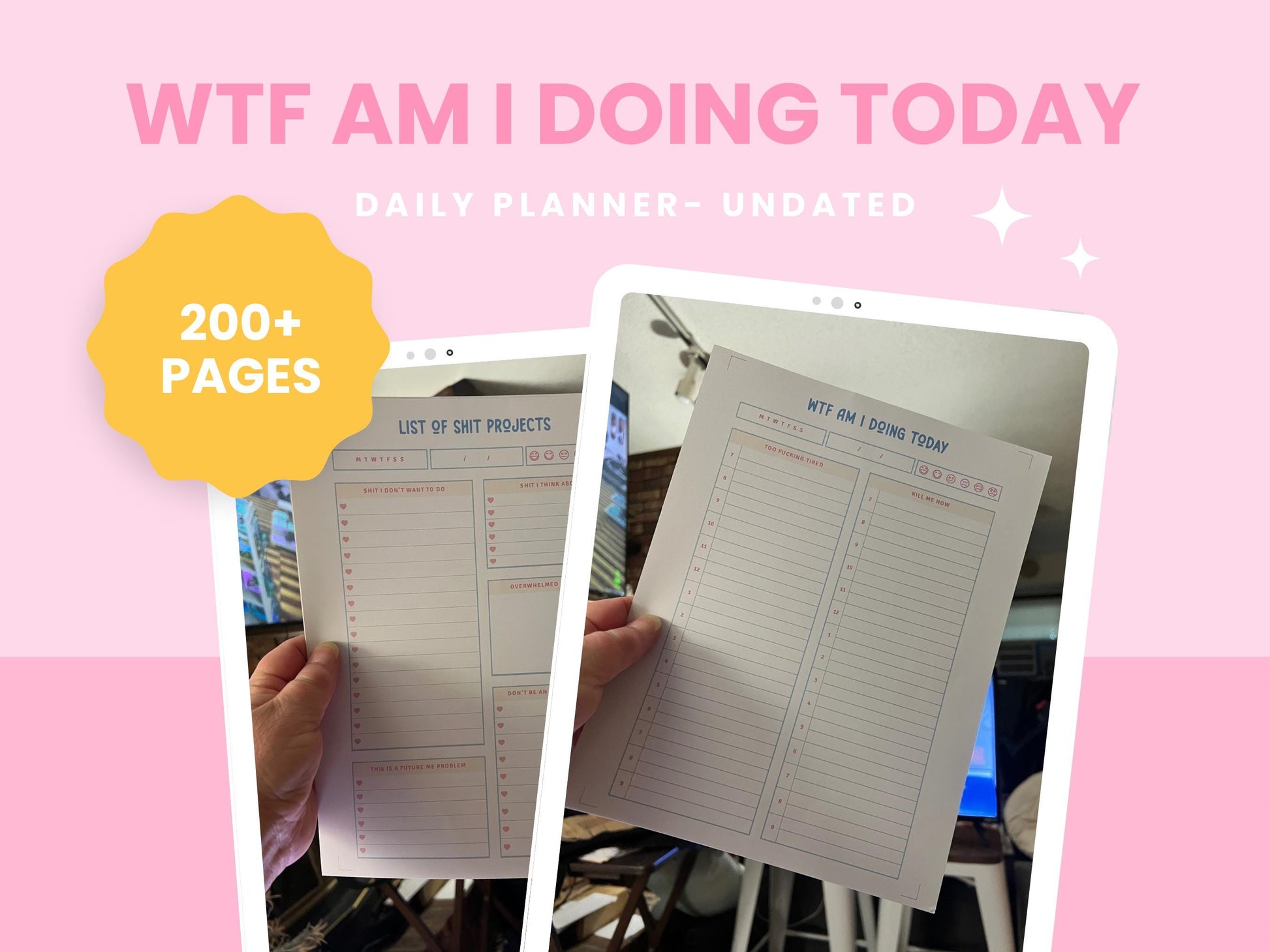 WTF am I Doing Today Planner – Funny Undated Daily Planner | Mental Health Organizer, Sarcastic Productivity Journal, Overwhelmed To-Do List - Tomes and Troves