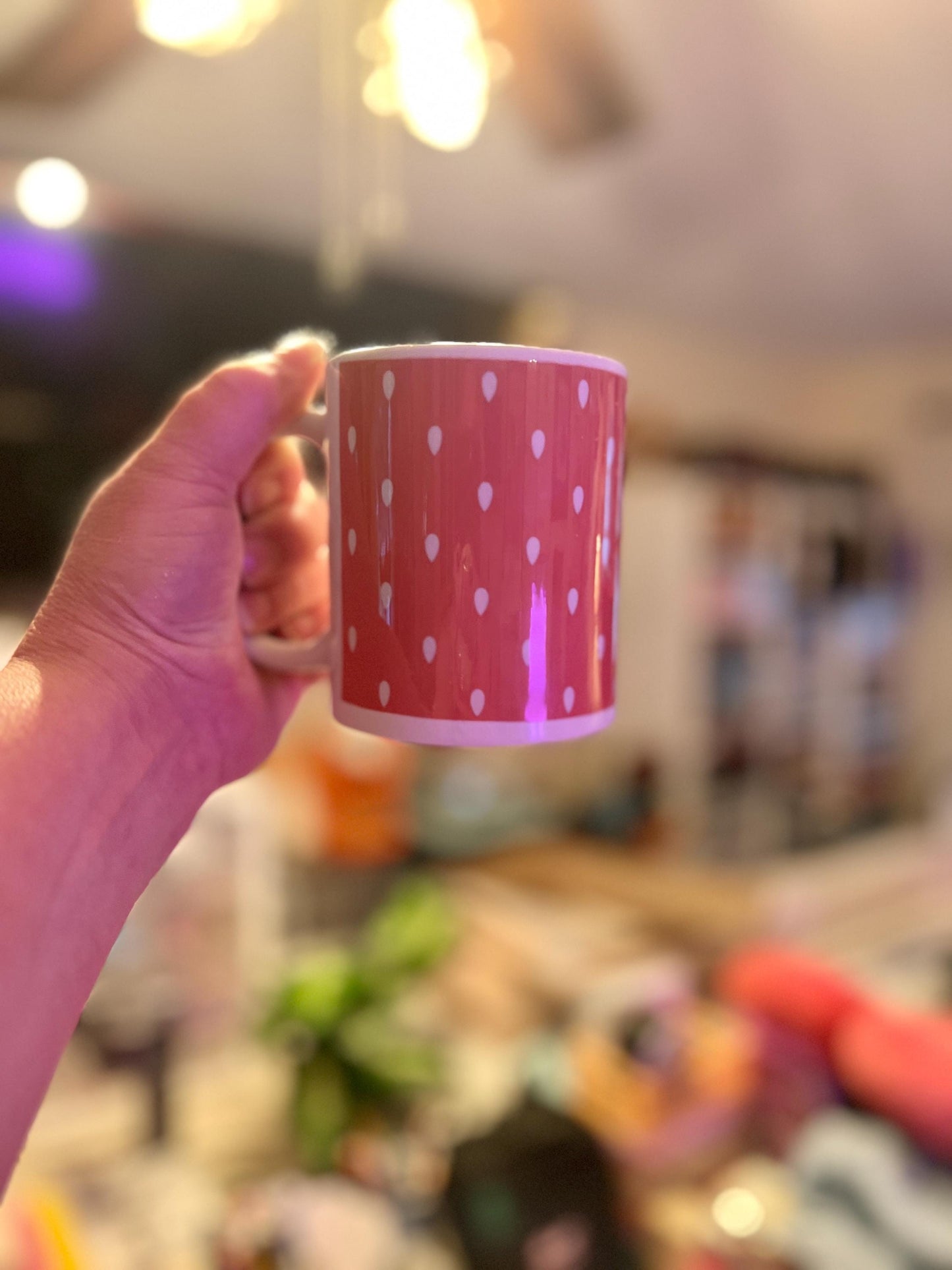 Strawberry Dot Mug – Sweet & Simple Sublimation Design (11 oz - Tomes and Troves
