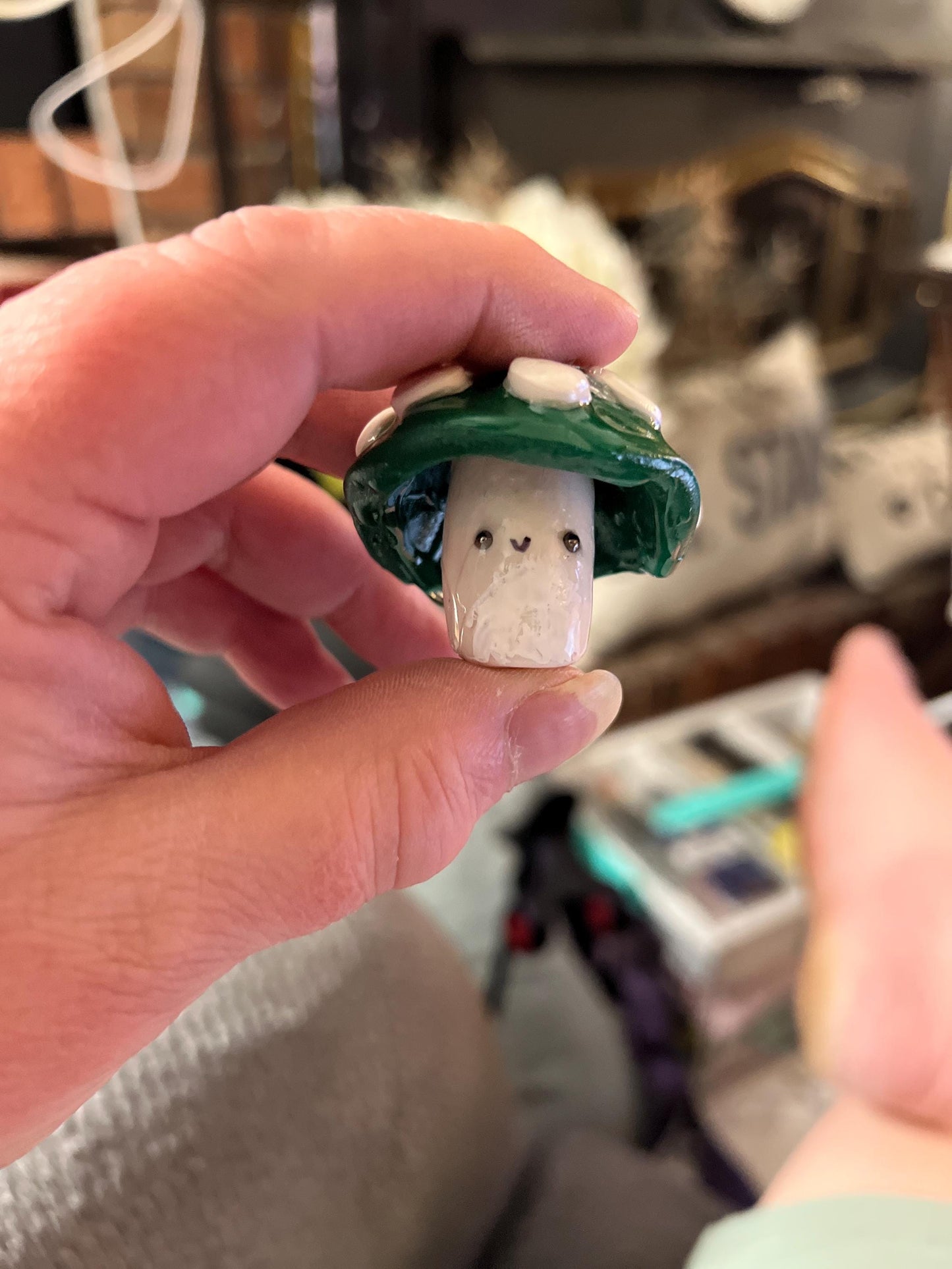 Mushroom NFC Kindle phone or keychain charm rewritable - Tomes and Troves