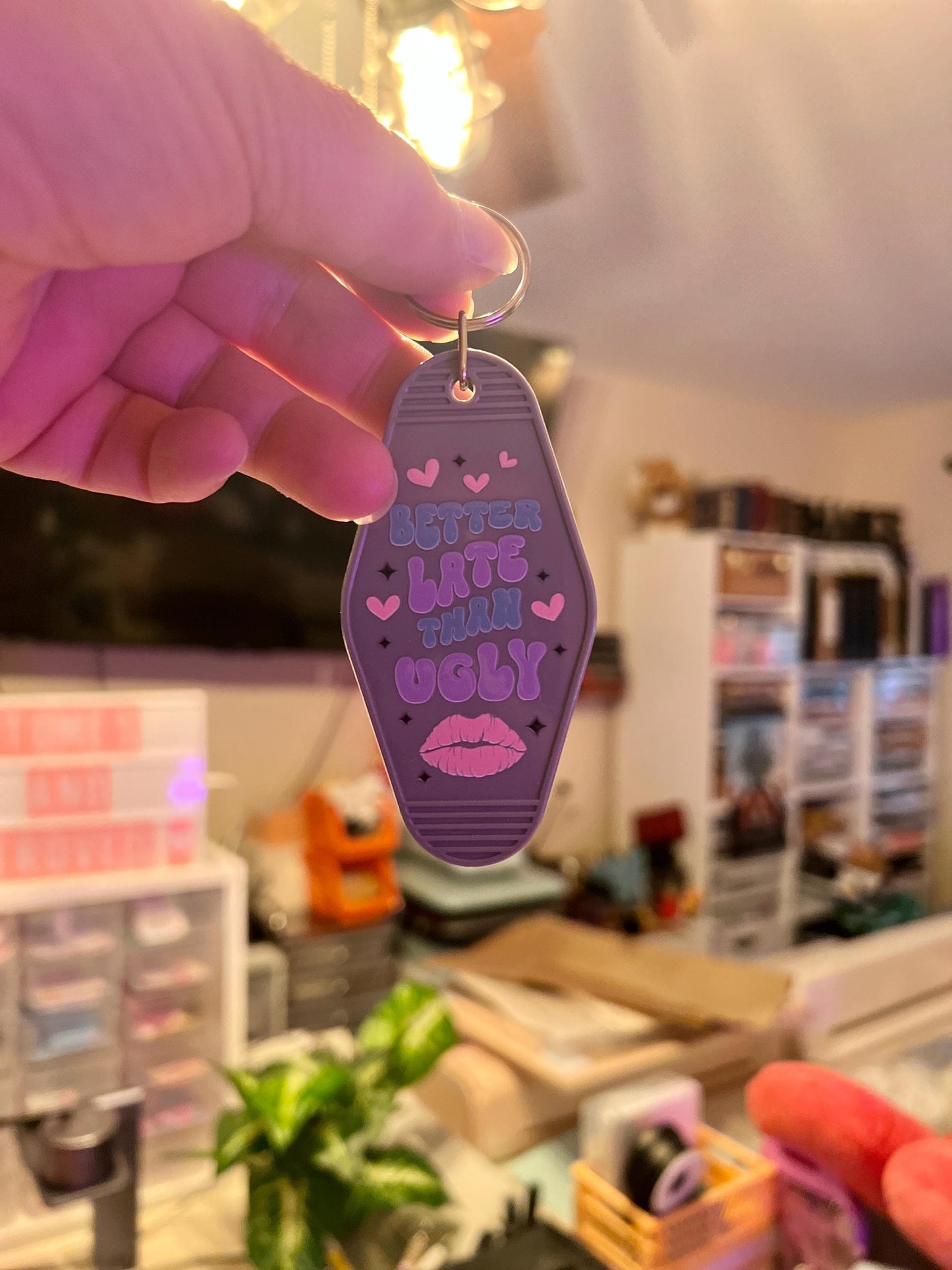 Hotel Keychain Better Late - Tomes and Troves
