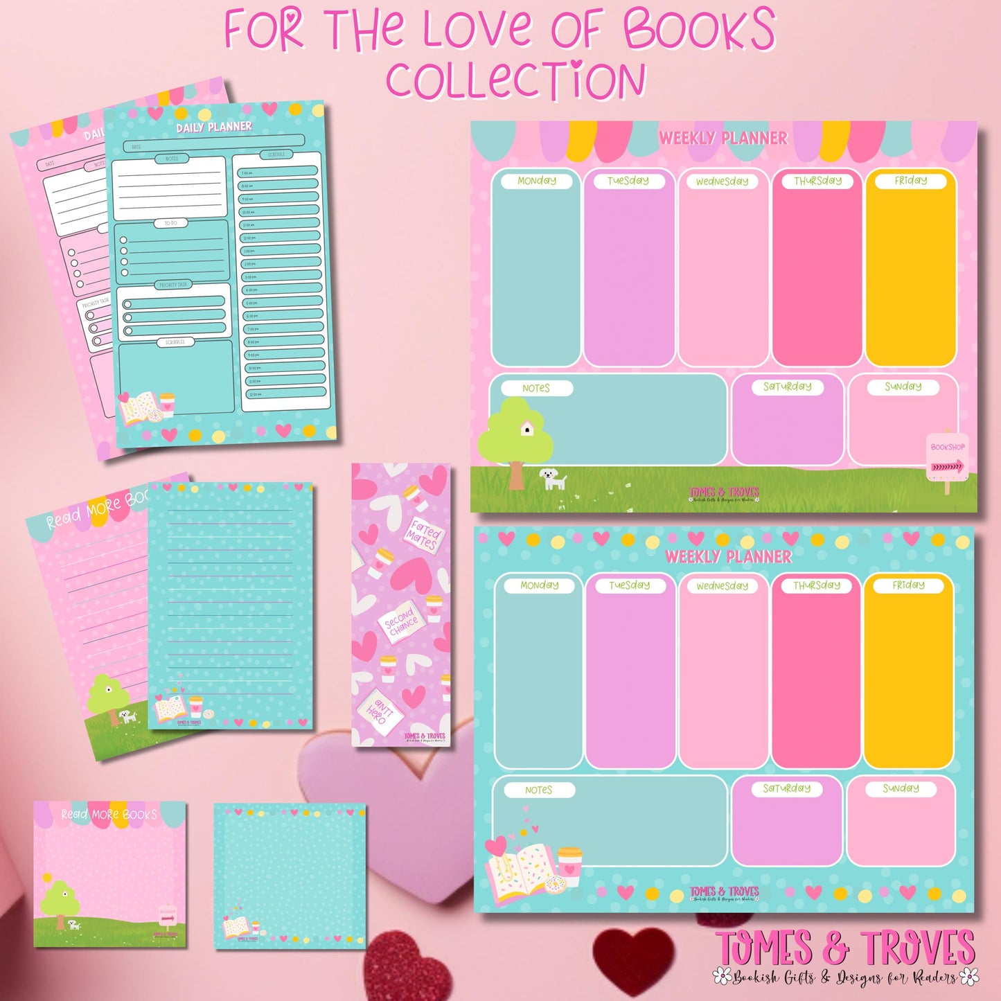 For the Love of Books 7 x 10 Daily Planner