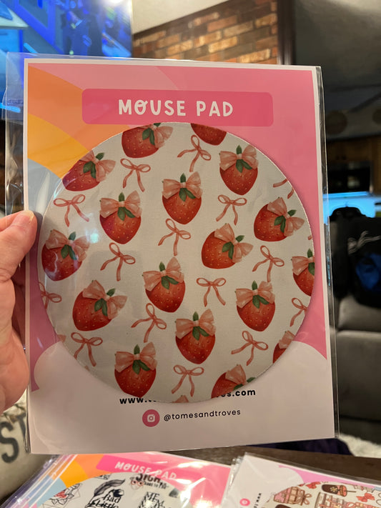 Strawberry & Bows Mouse Pad