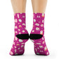 Just a Girl Cute Patterned Crew Socks, Fun Gift for Her, Colorful Novelty Socks, Festive Apparel, Perfect for Cozy Days, Women's Sock Gift