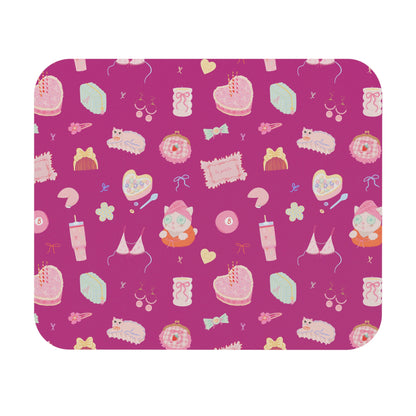 Just a Girl Whimsical Mouse Pad, Cute Desk Accessory, Pastel Office Decor, Gift for Her, Fun Workspace