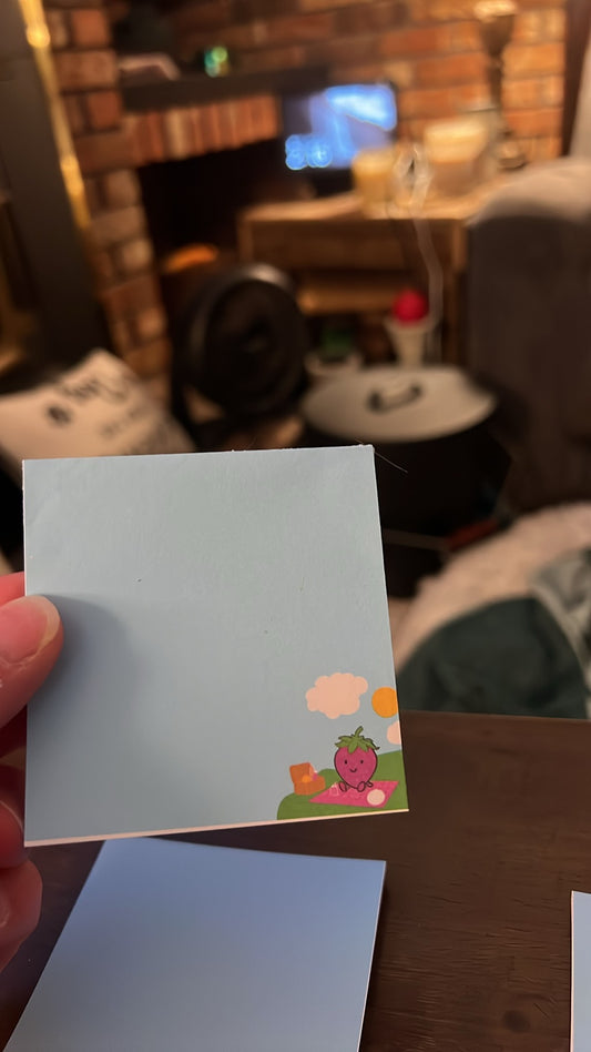 Strawberry Picnic Sticky Notes 🍓