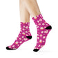 Just a Girl Cute Patterned Crew Socks, Fun Gift for Her, Colorful Novelty Socks, Festive Apparel, Perfect for Cozy Days, Women's Sock Gift