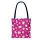 Just a Girl Cute Illustrated Tote Bag, Perfect for Gifts, Shopping, Beach, Festivals, Crafting