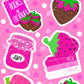 Books N’ Berries Sticker Sheet – Cute Strawberry-Themed Bookish Stickers, Chocolate-Covered Strawberries, Book Lover Stickers, Jam Jar, Book - Tomes and Troves