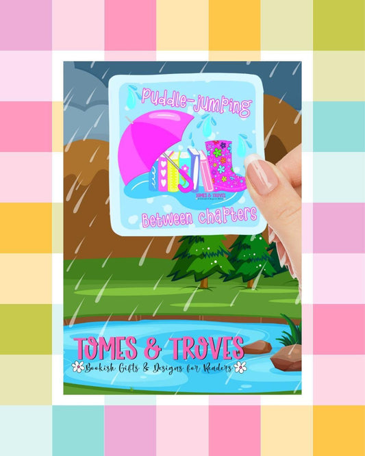 Rainy Day Puddle Jumping drawn Stickers, Cute Animal Stickers, Laptop Decals, Vinyl Sticker Pack, Planner Accessories, - Tomes and Troves
