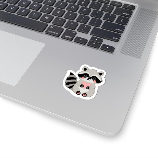 Raccoon Heart hand drawn Stickers, Cute Animal Stickers, Laptop Decals, Vinyl Sticker Pack, Planner Accessories, Scrapbook Supplies - Tomes and Troves
