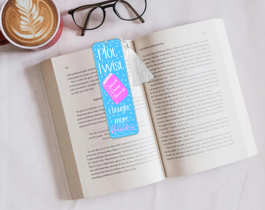 Plot Twist Bookmark Laminated Hand-Drawn Bookmark for Book Lovers bookish gift - Tomes and Troves