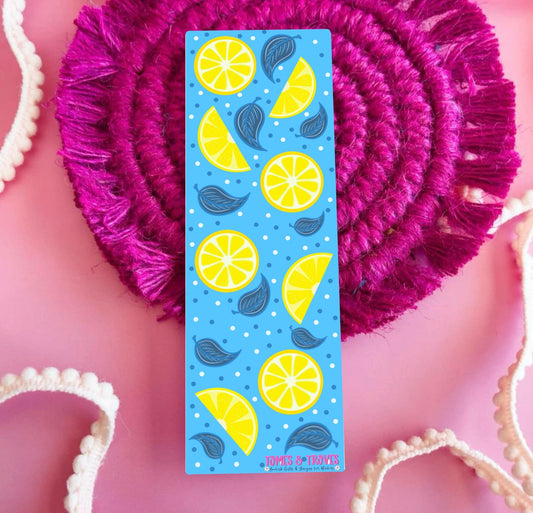 Lemon Mediterranean Bookmark Laminated Hand-Drawn Bookmark for Book Lovers bookish gift - Tomes and Troves