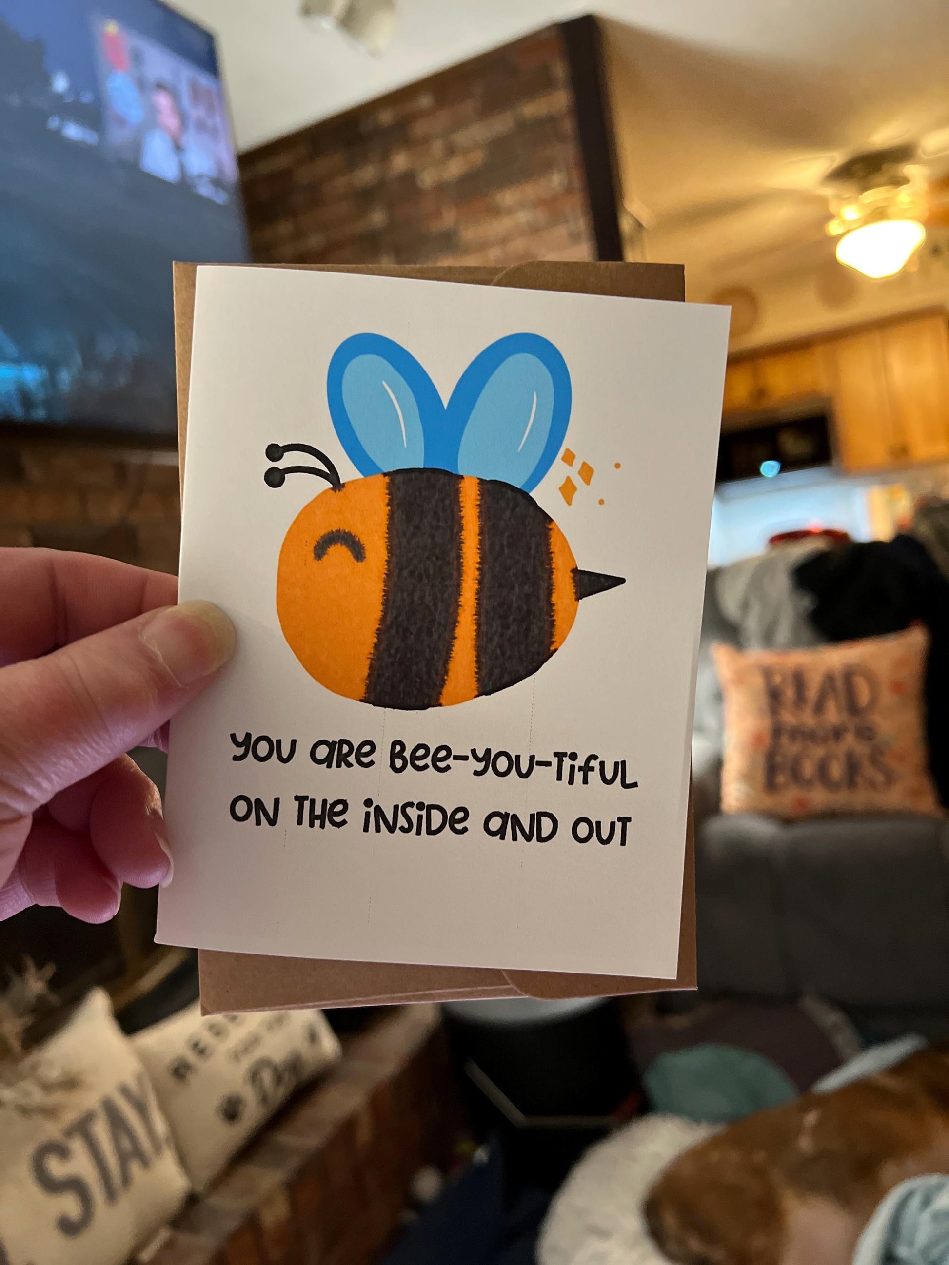 You Are Bee-You-Tiful Greeting Card  Cute Bee Pun Card for Encouragement, Friends, or Just Because - Tomes and Troves