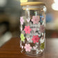 Books and Coffee Glass Storage Jar | Cute Flower Heart Bookish Kitchen Decor | Airtight Bamboo Lid | Gift for Readers & Coffee Lovers - Tomes and Troves