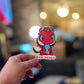 Book Dragon Sticker | Cute Red Dragon Holding ‘How to Train Your Human’ Book | Waterproof Die Cut Sticker for Readers & Fantasy Lovers - Tomes and Troves