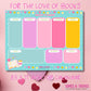 For the Love of Books  8.5 x 11 Weekly Desktop Planner