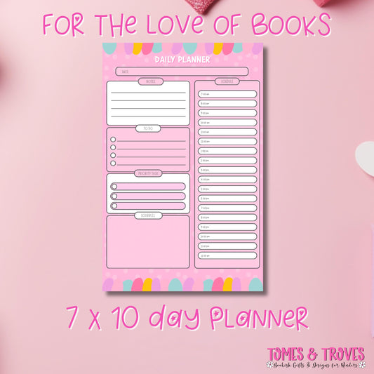 For the Love of Books  7 x 10 Daily Planner